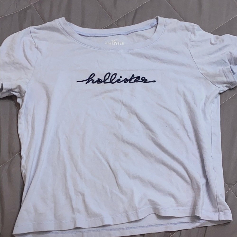 light blue Hollister crop top